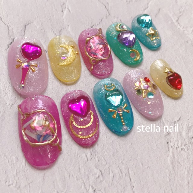 ネイルチップ セーラームーン 量産型ネイル ネイルチップ Stella Nail