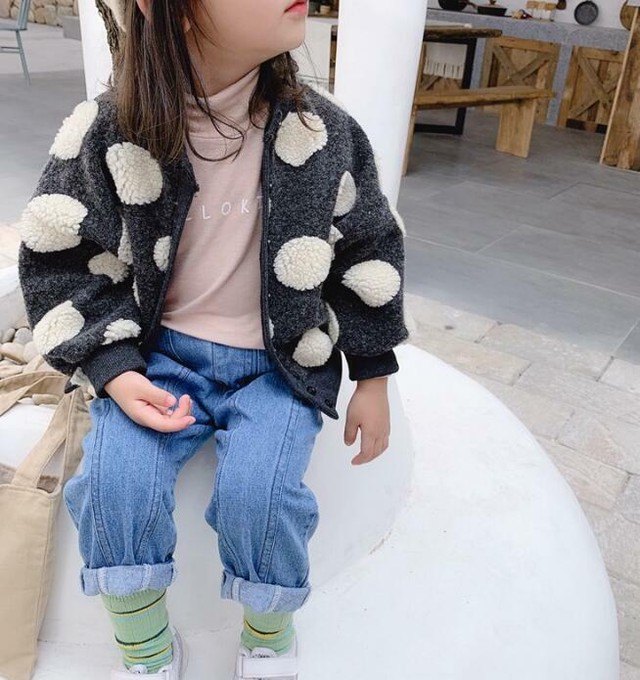 秋冬 Lovely ドット カーディガン アウター 男の子 女の子 90 140cm 子供服 可愛い キッズ Coolkids