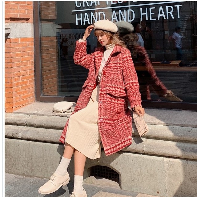 レディース 大きいサイズ チェスターコート チェスターコートレディース大きいサイズ ロングコート 赤アウター チェック柄秋冬チェスター Basecamp49