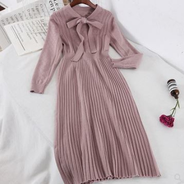 Hd限定ピンク ワンピース 長袖 最高の花の画像