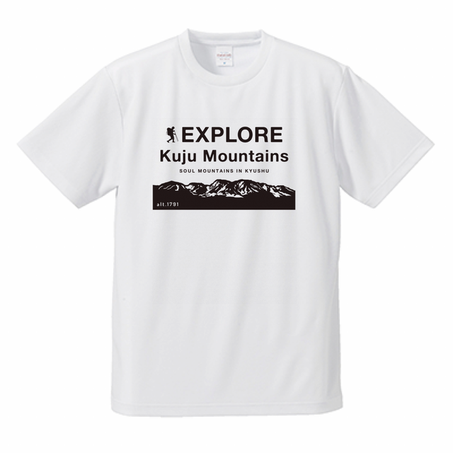 九重山tシャツ Explore Kuju Mountains ホワイト Trail Marks