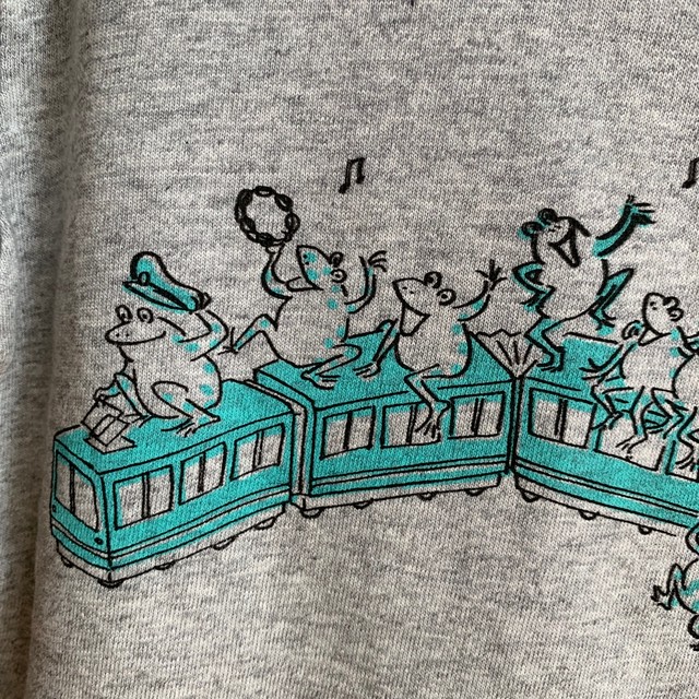 Kids カエル電車tシャツ おくやまゆか Yonpo