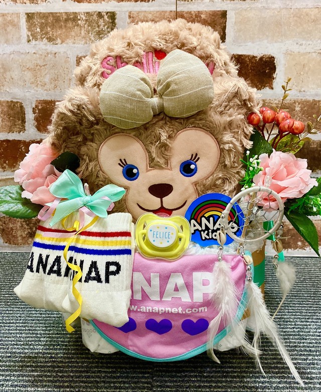 おむつケーキ オムツケーキ おむつベビーカー Anap アナップ 出産祝い 誕生祝い お祝い ディズニー シェリーメイ ダッフィー ステラルー おむつバイク ベビーギフト ベビーシャワー おむつケーキファクトリーby D4