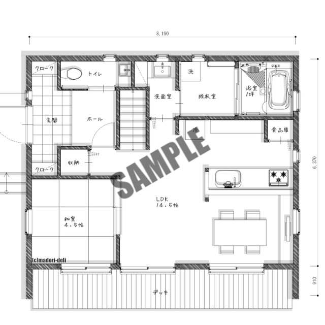 30坪の間取りプラン 4ldk 広いバルコニーのある家 高品質データ 間取りデリ