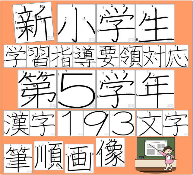 小学校第５学年 教育漢字筆順図 Hitujyun