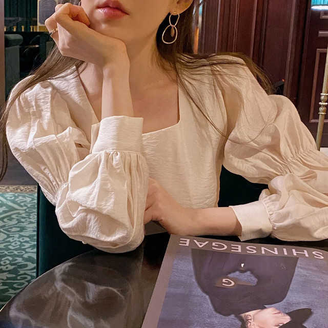 〈カフェシリーズ〉スクエアネックフェアリーブラウス【square neck fairy blouse】
