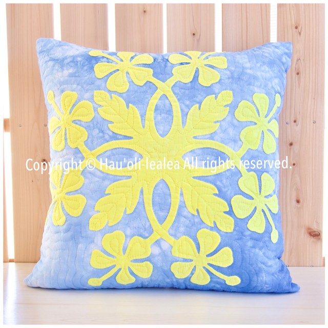 ハイビスカスのクッションカバー 45cm ハワイアンキルト キット Hau Oli Lealea