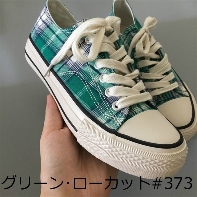チェック柄 スニーカー ハイカット ローカット ラウンドトゥ デイリー キャンバス レースアップ ぺたんこ フラットシューズ レディース 運動靴 かわいい おしゃれ 春 秋 10代 代 30代 40代 Laff Store 会社情報 納期の確認をお願いします
