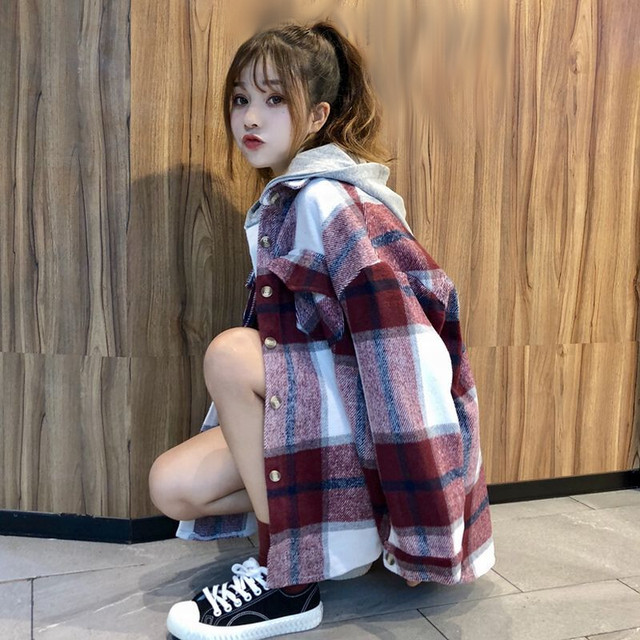 パーカー ネルシャツ チェック柄 レイヤード 韓国ファッション レディース 重ね着風 フード脱着 厚手 アウター 秋冬 Dtc レディースファッション通販 Mask エムエーエスケー 大人可愛い韓国ファッション