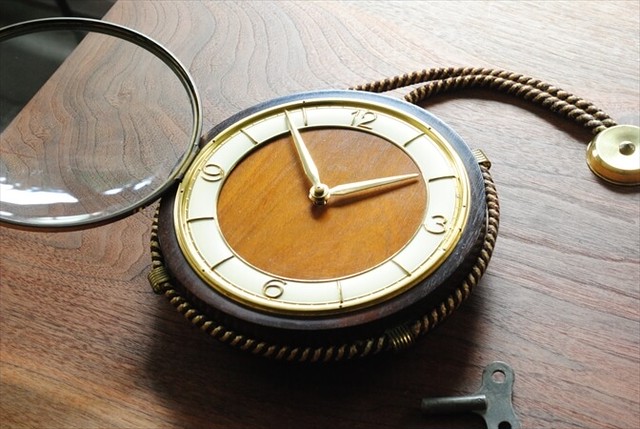 ドイツ製 手巻き 吊り下げ壁時計 木製フレーム ヴィンテージ 壁掛け時計 アンティーク ゼンマイ式 Ig0928 Callum Shop Antique Clock Section