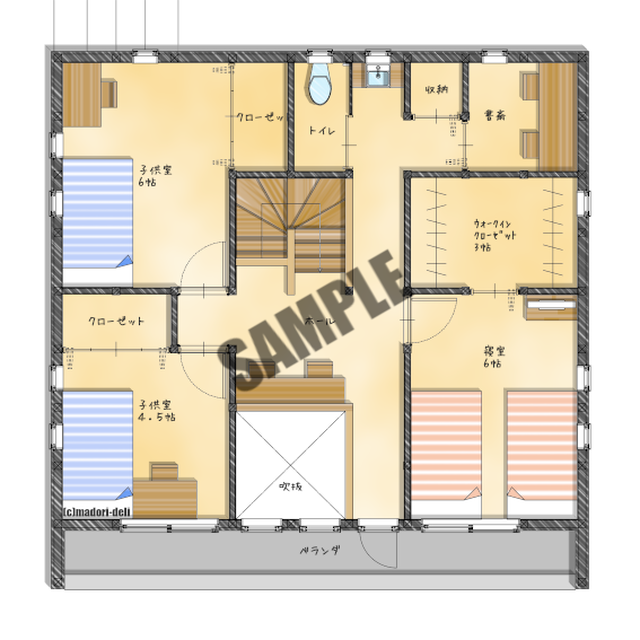 35坪の間取りプラン 4ldk 回遊動線のある家 間取りデリ