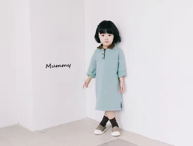 子供服 パラワンピ 襟付きワンピース 女の子ワンピース 韓国子供服 Mummybb