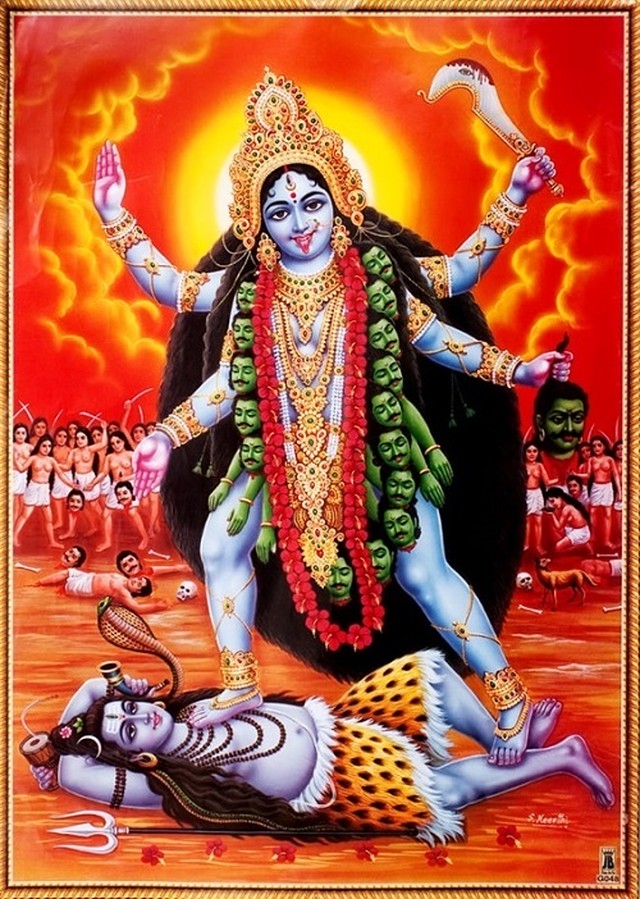 インドの神様 カーリー神のお守りカード 003 India God Kali Small Card Charm インド風水アイテムのｐｒａｎａ