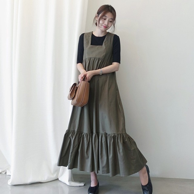 サロペットスカート レディース 40代 夏用 綿麻 マキシ丈 ジャンパースカート ロング フレアワンピース 大きいサイズ ゆったり 通勤 旅行 サロペット 韓国風rb R3 25 Nk06 0023 Redbell