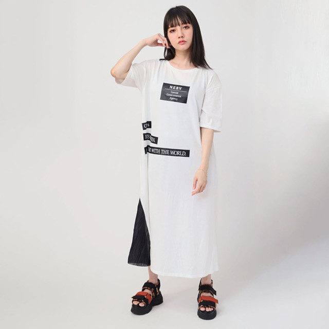 【FLOWER by RADIO EVA 024】NERV Box and Lettering Dress WHITE / EVANGELION エヴァンゲリオン