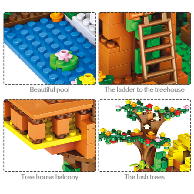 レゴ互換 マインクラフト ツリーハウス 木の家 花 マイクラ Happy Hobby あなたのベストが見つかるお店