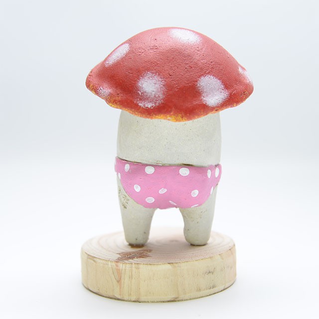 キノコパンツ 水玉パンツ ピンク 布施猫笑店 ふせねこしょうてん