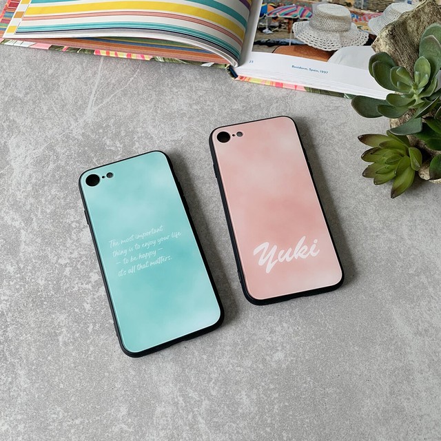 ニュアンスグラデーション柄スマホケース タイダイ 大理石 おしゃれ オーダーメイド 文字入れ 名入れ Iphoneケース スマホカバー Babyselect