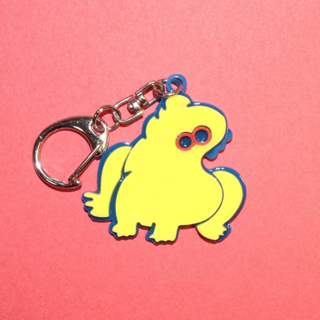 アクリルキーホルダー よわいかいじゅう 黄色青 Uyanyanyan