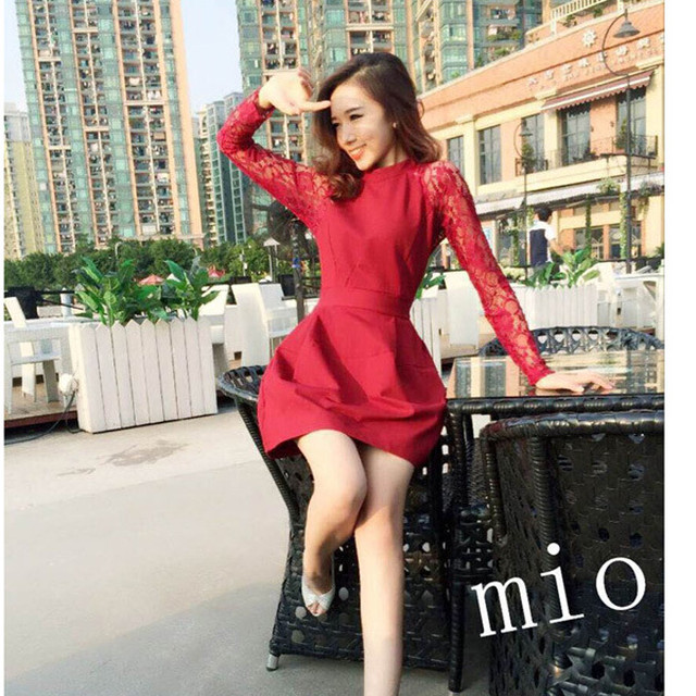 ドレス パーティードレス レディース ミニドレス タイトドレス お呼ばれドレス レース バルーンスカート ミニ丈 ショート丈 ハイネック 長袖 ハイウエスト ｘライン 大人可愛い セクシー こなれ感 きれいめ エレガント 春夏 結婚式 お呼ばれ 発表会 演奏会 ブラック