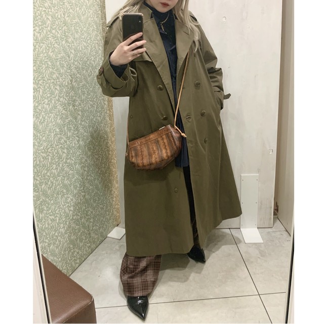 Burberry Trenchcoat カーキ色 サイズ9a ベルト付き ライナー付き ノバチェック バーバリー トレンチコート スプリングコート ｕｔａ５