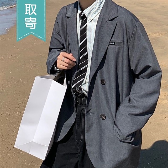 ダブルブレスト ジャケット テーラードジャケット オフィスカジュアル ドロップショルダー オーバーサイズ メンズ ゆったり カジュアル 通勤 通学 お出かけ 取寄 発送目安14 21日営業日 Laff Store For Men ショップ情報 配送スケジュールを必ずご確認下さい