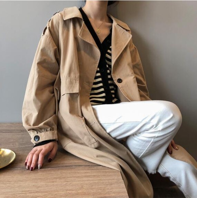 ロングコート レディース 2色 秋新作 レディースアウター 長袖 スーツの襟 カーディガン トレンチコート Ol お出かけ Cn9047 Dress No Sato