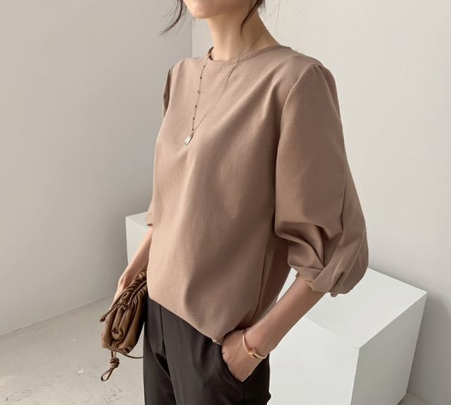 aw003 七分バルーン袖カットソー Dress Company