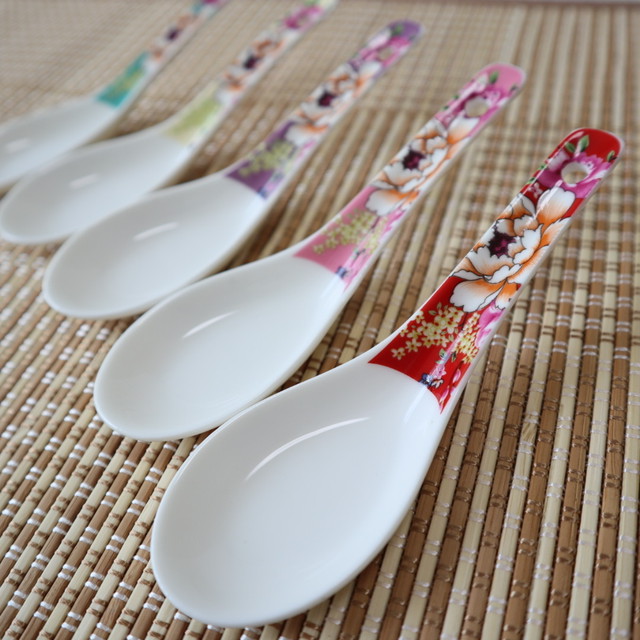 台湾 花布柄 レンゲ 5色セット 台湾雑貨 好香 ハオシャン