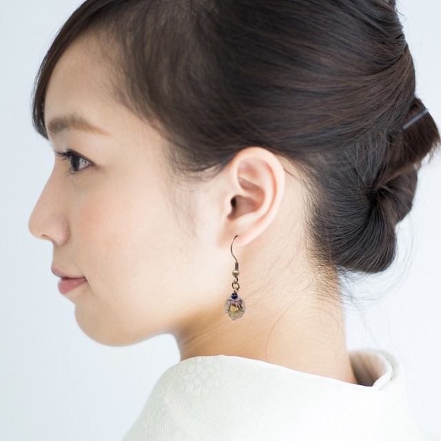 華雅 とんぼ玉ピアス 着物 振袖 和装コーデ 和柄アクセサリー Sanon Shop