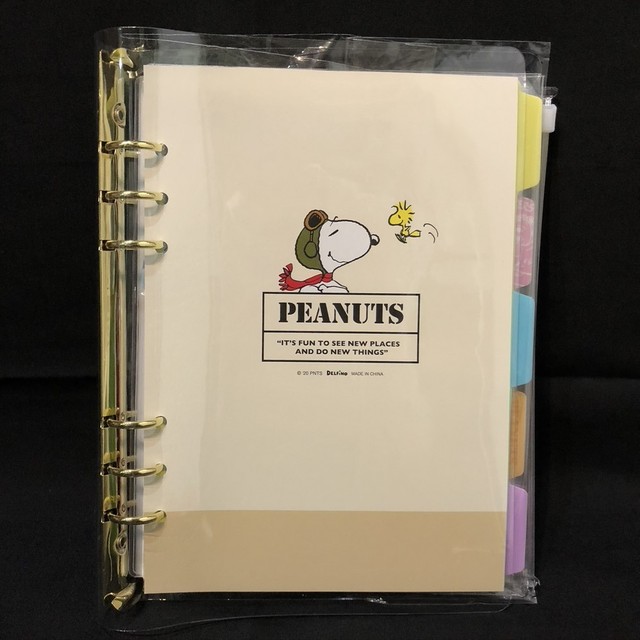 Peanuts Snoopy スヌーピー システム手帳 A5 ６穴 ファイルブック フライイングエース スヌーピーのおへや N おすぬべや