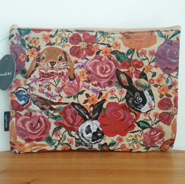 ナタリーレテ フラットポーチ うさぎ フラワー 京都のかわいい雑貨屋さん ミハスピトゥー Mijaspittoo