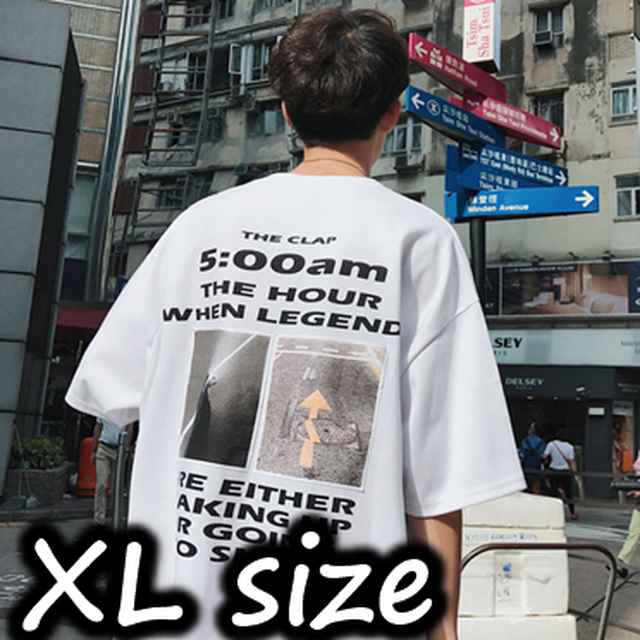 バックプリント ｔシャツ メンズ レディース オーバーサイズ 白 ストリート系 ビッグシルエット 韓国 ホワイト ｘｌ Apa