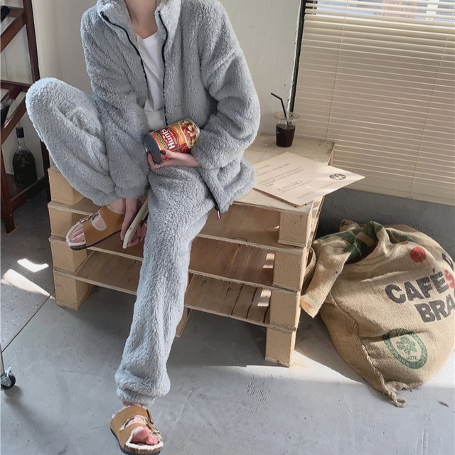 もこもこであったかい ルームウェア パジャマ 部屋着 レディース もこもこ レディース おうちコーデ セットアップ 2点セット Ptnym3529 Shop Suba