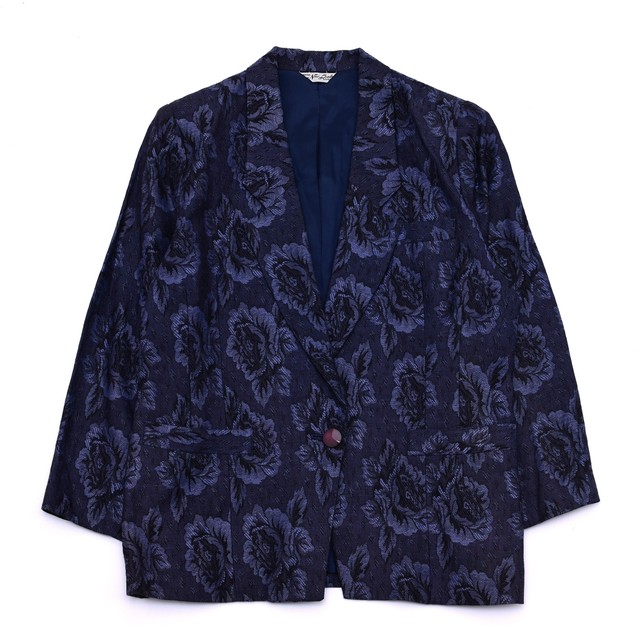 Retro flower 1B tapestry tailored jacket