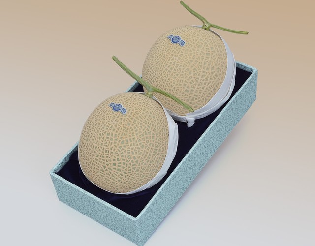 静岡産 クラウンマスクメロン【2玉計約2.8kg】 〔送料無料 メロン 贈答用〕
