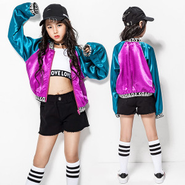 子供ダンス衣装 子供服 女の子 ジャケット ジャージ ジャンパー ガールズ ヒップホップ ダンスウェア ステージ衣装 キッズ ジュニア アウター 秋 春 応援団 Cocoarum