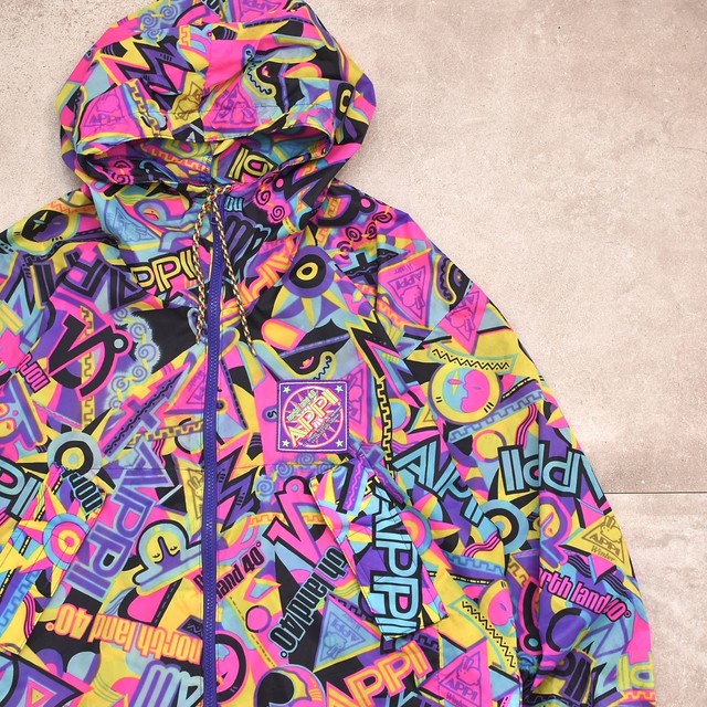 Jp vtg APPII full pattern nylon jacket