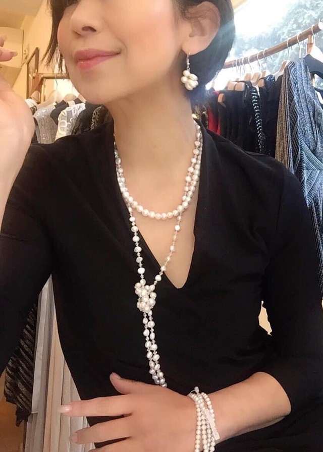 無敵なロングpearl 超ロング 自在にコーデ 淡水パール 水晶 これだけあればワンランク上 スタイル Magaliemimi 大人スタイル アクセサリー 中村理香子スタイル 天然石 贈り物 プレゼント 31日の大人スタイル 中村理香子スタイル