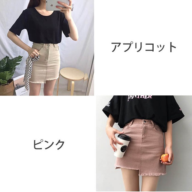 カットオフミニスカート デニム 美脚ミニスカ 可愛い M Xl 切りっぱなし2色 特売チャンネル