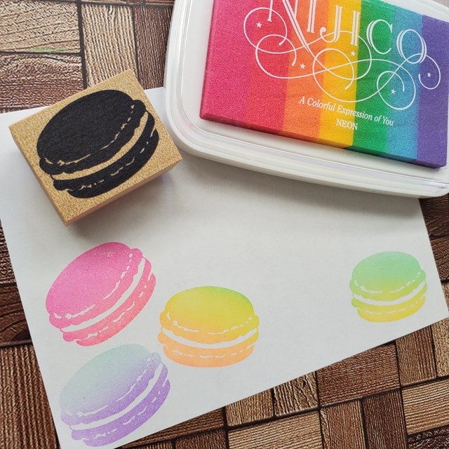 マカロンカラーインク Hanya Kissho はんこ オリジナルスタンプ ゴム印