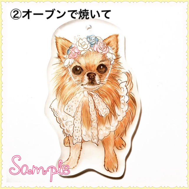 おまかせオーダー 可愛いどうぶつプラ板チャーム ねこもり 犬 猫 色鉛筆イラスト 雑貨