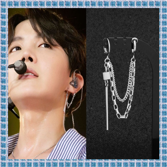 ピアス メンズ レディース Bts 防弾少年団 片耳 フープピアス チェーン ステンレス 金属アレルギー対応 フェイクピアス Favoriteselect