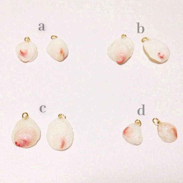 花びらシェルピアス サーモンピンク Saelry