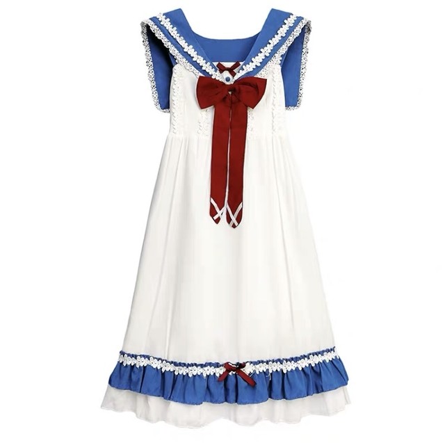 レディースファッション ミニワンピース セーラー風 ノースリーブ 春夏 More Lluze モア ルーゼ