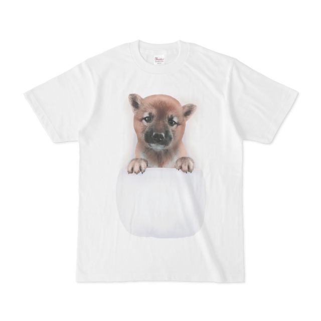 デザインtシャツ ポケットから柴犬 犬 子犬 かわいい デザインショップ Oao ーアオー