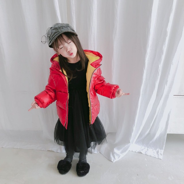 Xiao0030 あったかジャンパー 赤ダウンジャケット キッズ 女児キッズ アウター 子供服 女の子 アウター 子供服 コート 女の子 90 100 110 1 130 Choa2 Closet