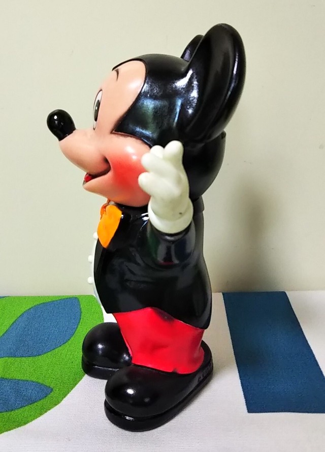 Mickey Mouse In Tuxedo Plastic Bank タキシードを着たミッキーマウスのプラスチックバンク 貯金箱 1970 80年代 ヴィンテージ ディズニー Linus Blanket