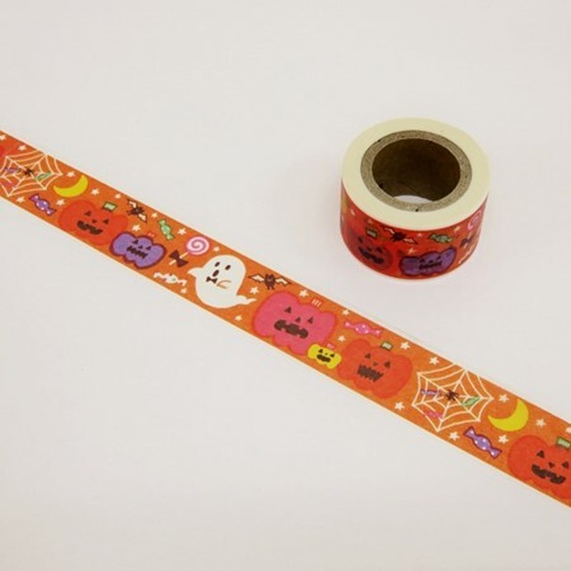 送料無料 メーカー廃番 包む ハロウィン マスキングテープ 3巻セット 25mm ぷちぷれ Nuna 大人かわいい文具