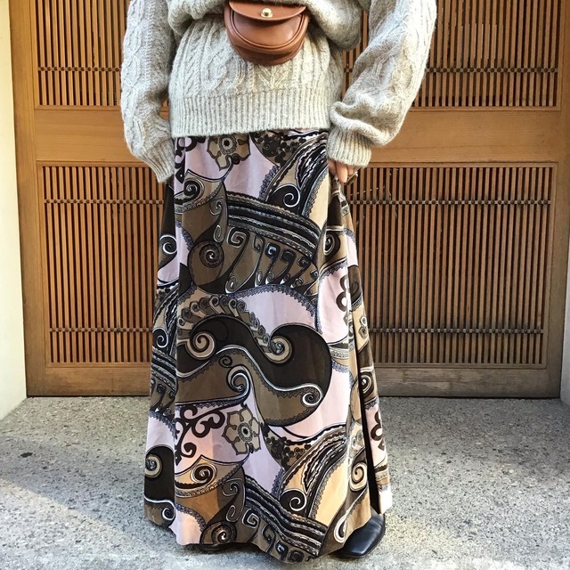 70 Sベロアロングスカート Pilz Vintage Antique